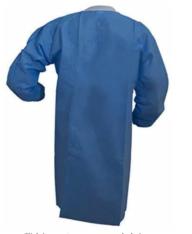 Disposable SMS 45 GSM Lab Coat 2 Pockets Unisex Adult M/L High Quality 100 Pcs.