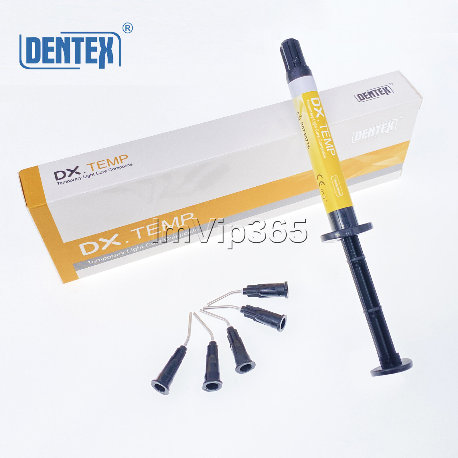 DENTEX Dental Temporary Flowable Light Cure Composite Resin Blue/Transparent