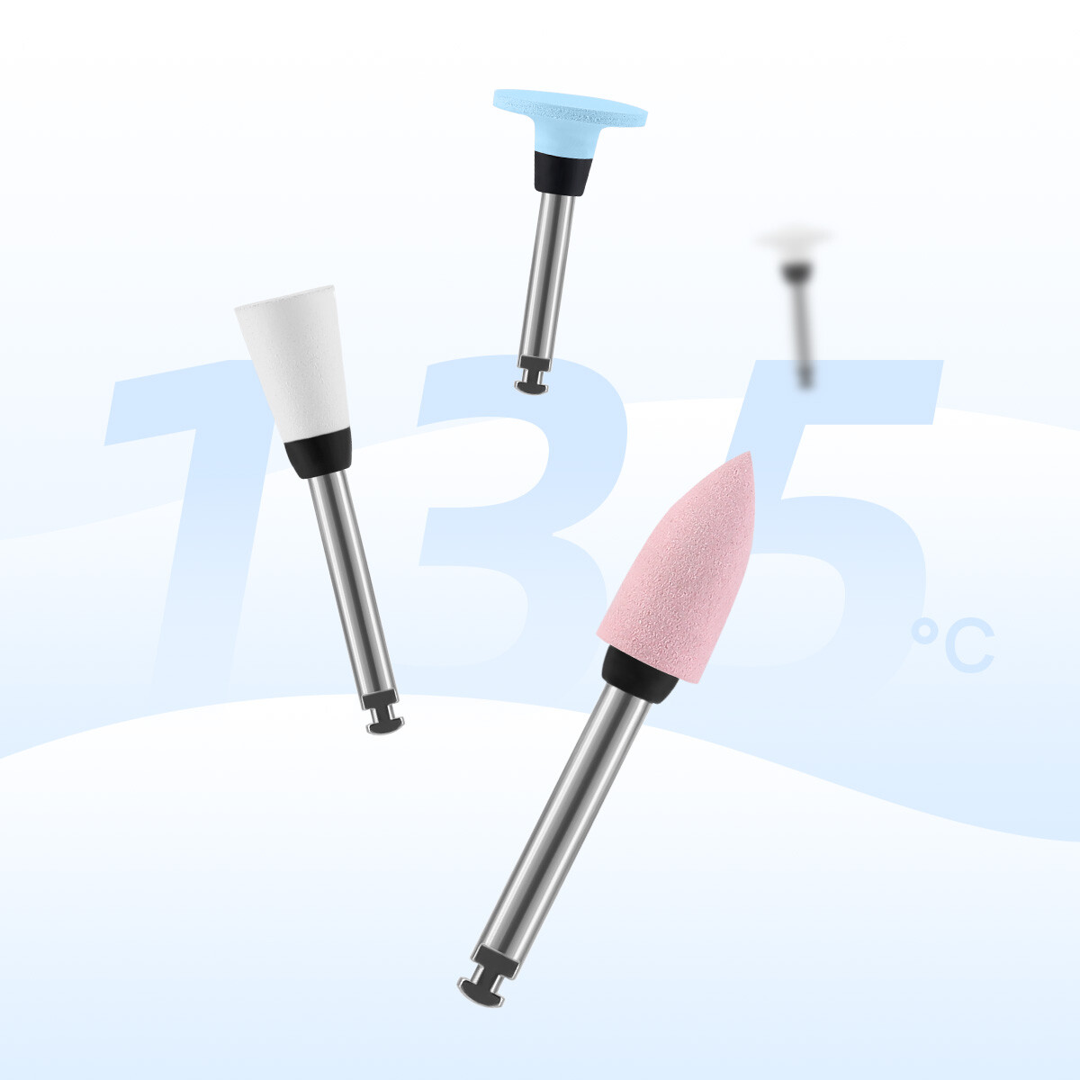 Dental Composite Polishing Kit RA 2.35mm Silicone Burs Polisher for Contra Angle