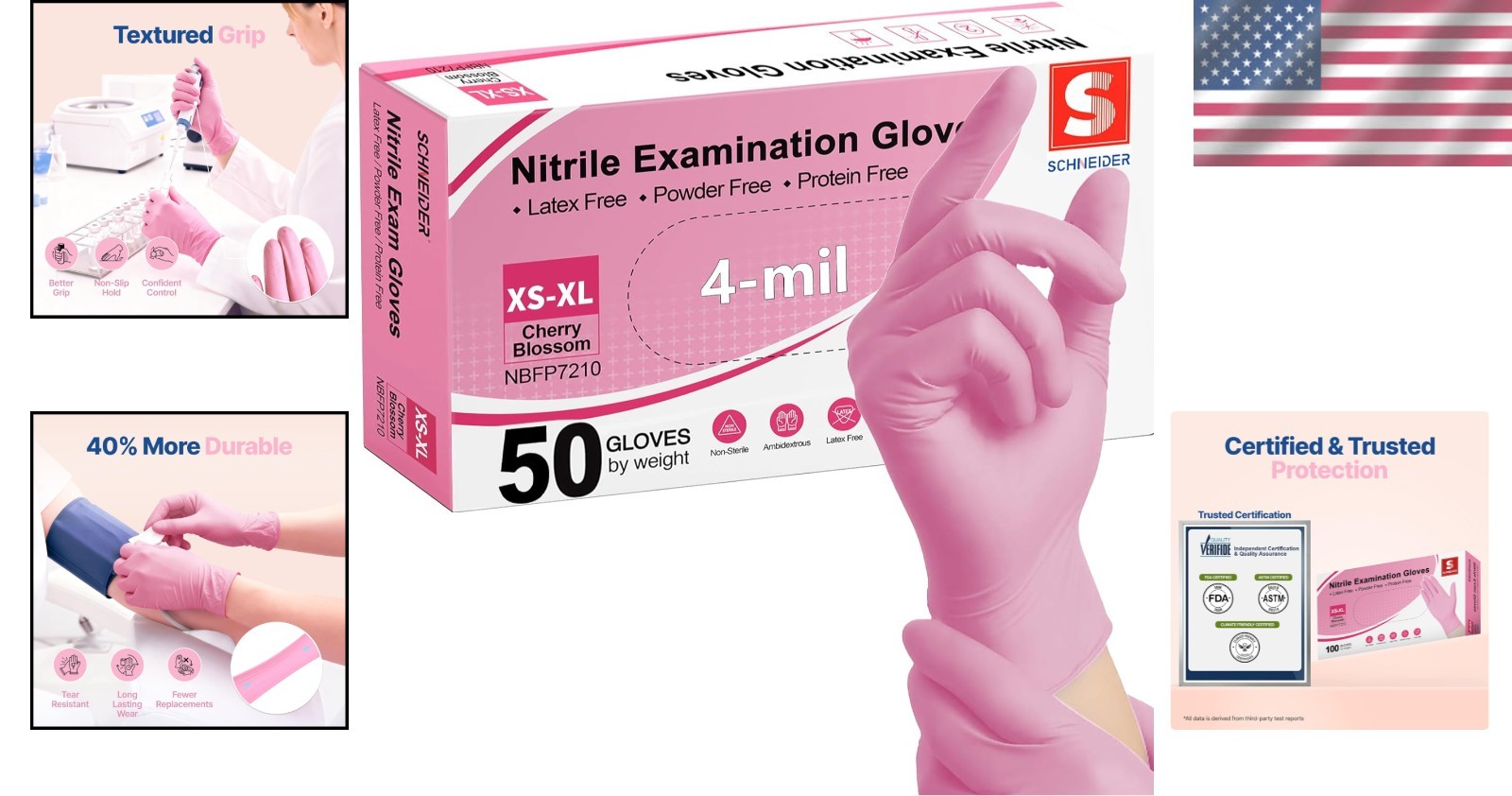 Versatile Disposable Nitrile Gloves – Pack of 50, Food Safe, High Stretch