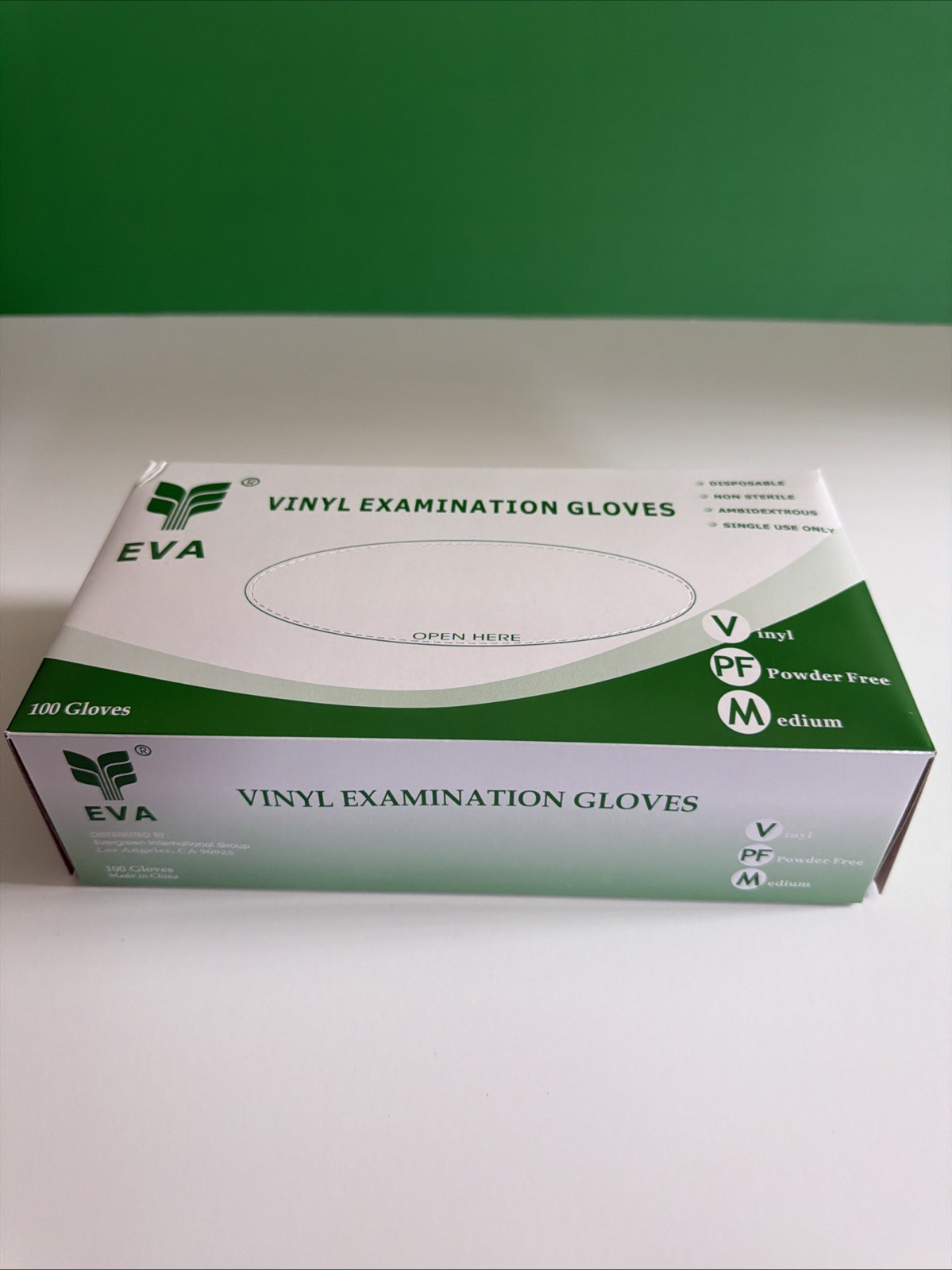 Eva Vinyl Examination Gloves, 100/box Powder Free Vinyl Midium Disposable