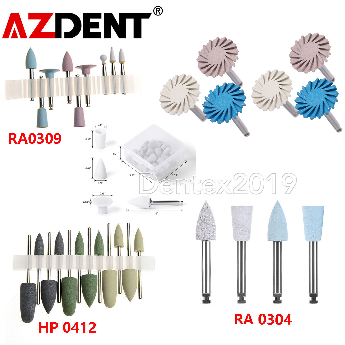 Dental Lab Composite Polishing Kit RA HP Bur Polisher For Low Speed Handpiece