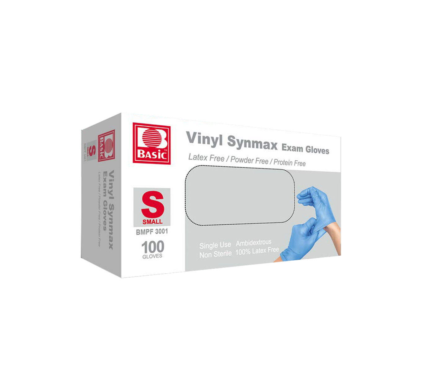 1000 PCS Basic Blue Vinyl Exam Gloves S SIZE