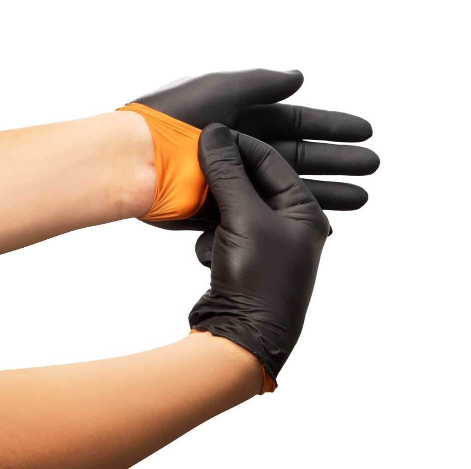 *300-Pieces* Halyard Black-Fire PF Nitrile Medical Exam Gloves Medium 44757