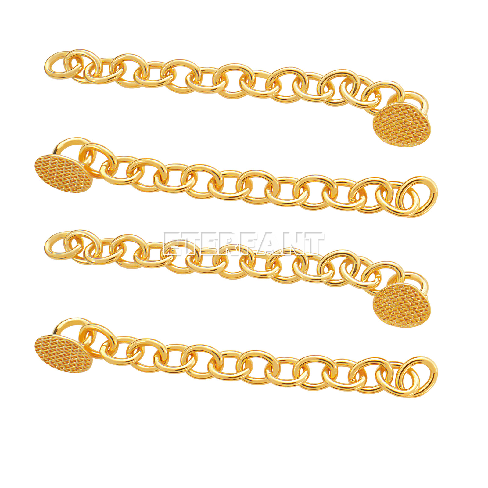 ETERFANT Dental Orthodontic Lingual Button Chains Round Base Plated Silver/Gold