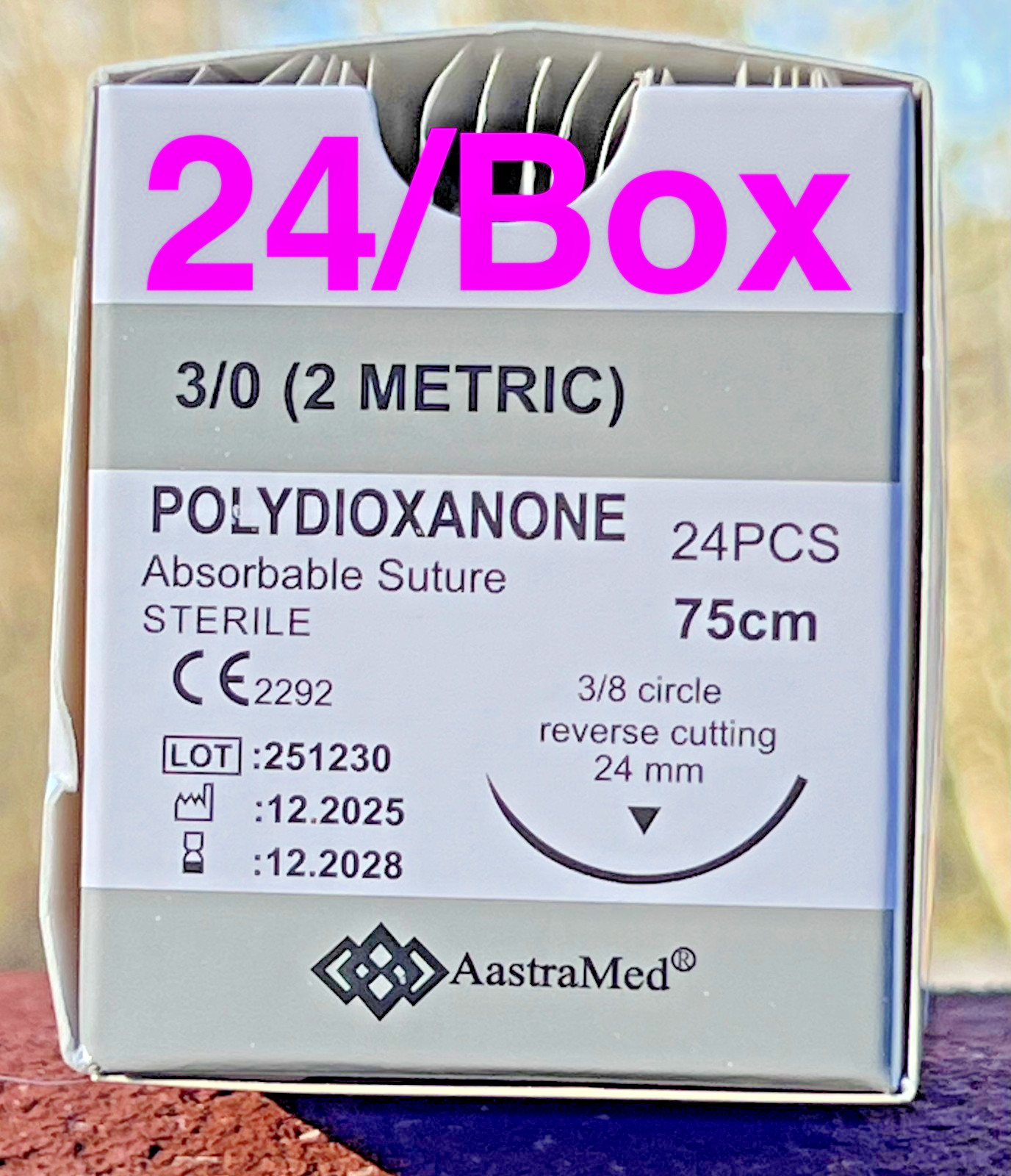 3/0 PDS/PDO Suture 48ct Veterinary Dental plastic surgery Polydioxanone