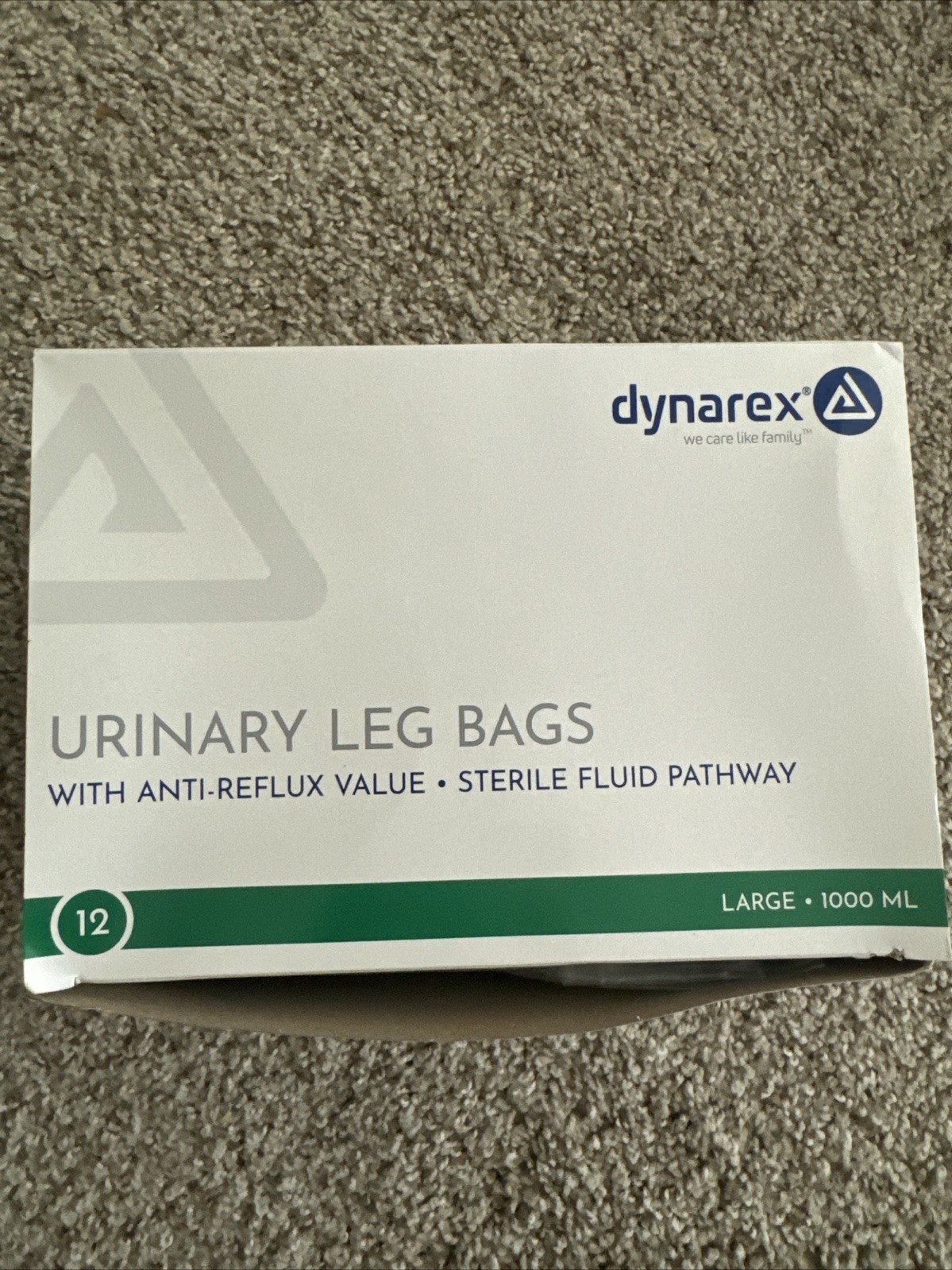 Dynarex Urinary Leg Bag Large, 1000 mL – Pack of 12 White