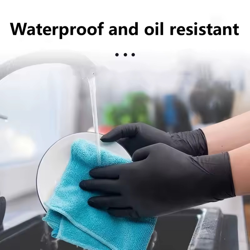 Black Nitrile Disposable Gloves Thick Waterproof Non-Slip 200/100PCS
