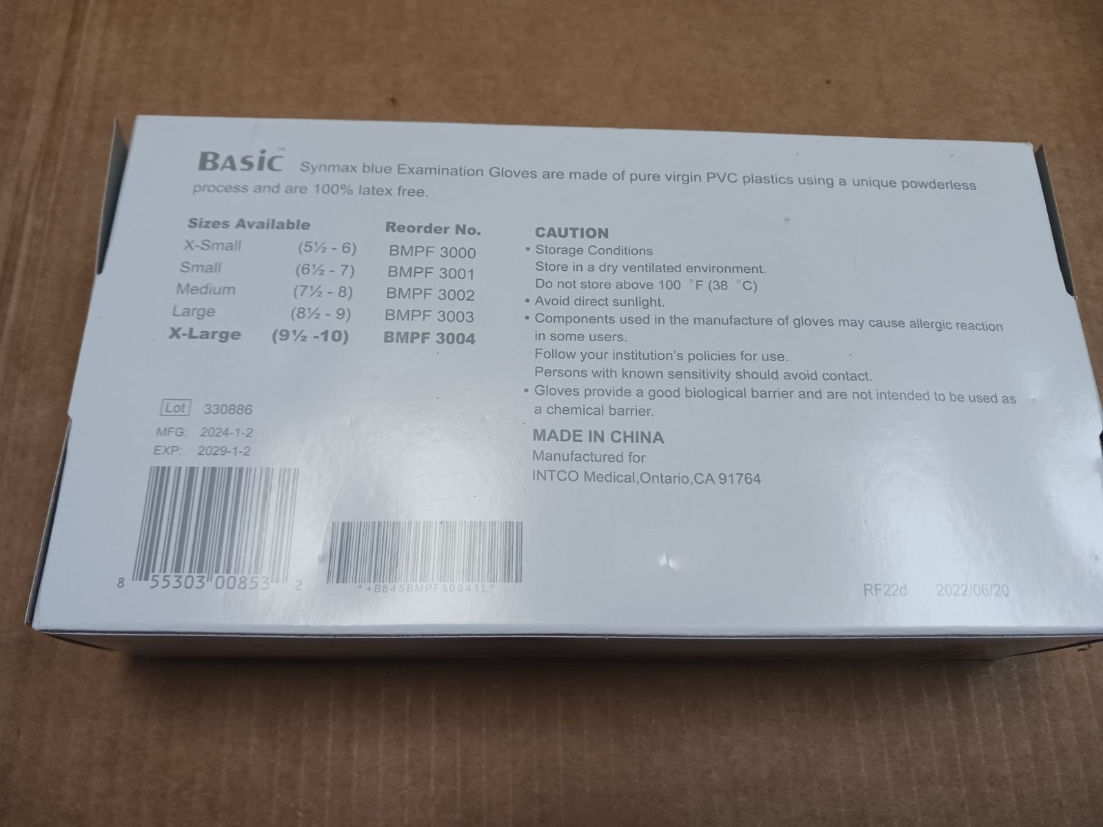Basic Synmax Nitrile Exam Gloves XL BMPF3004 Ambidextrous NEW