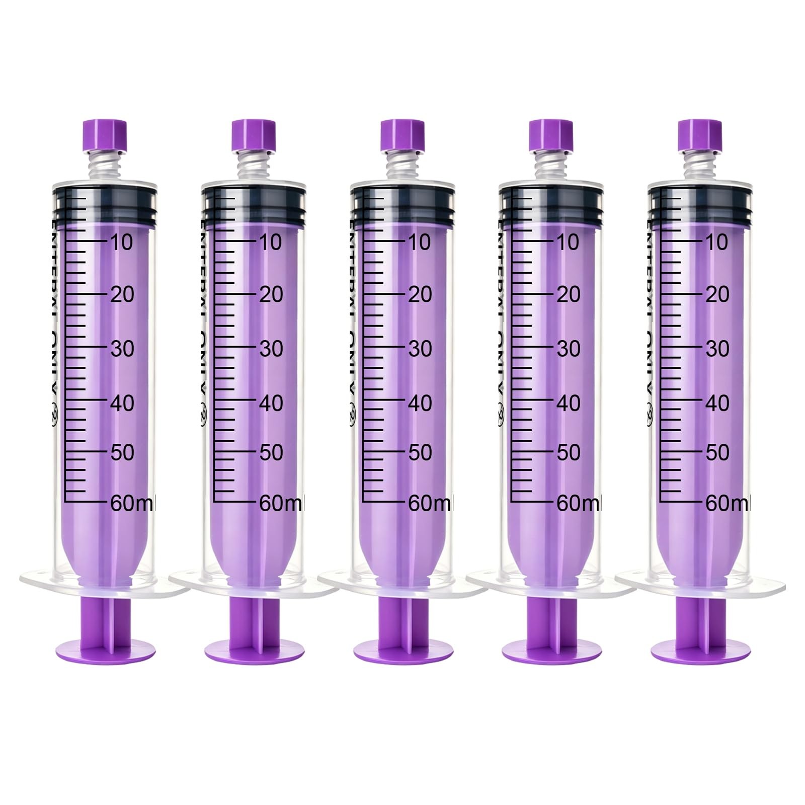 60ml Syringe with Cap, 60cc Plastic Syringes for Liquid, Feeding, Individuall…