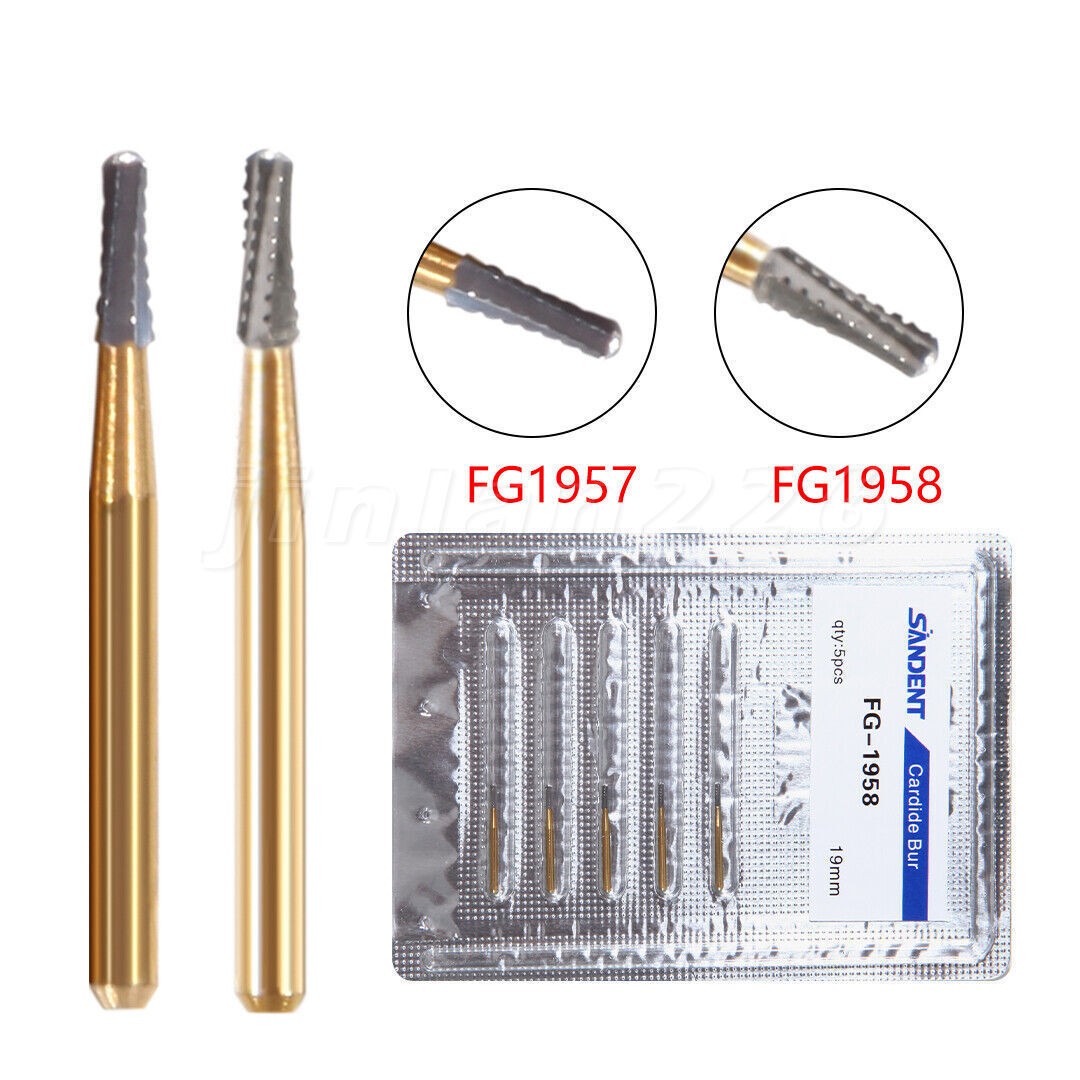 Dental Operative Carbides FG Burs 1957 1958 Straight Fissure Dome Metal Cutting