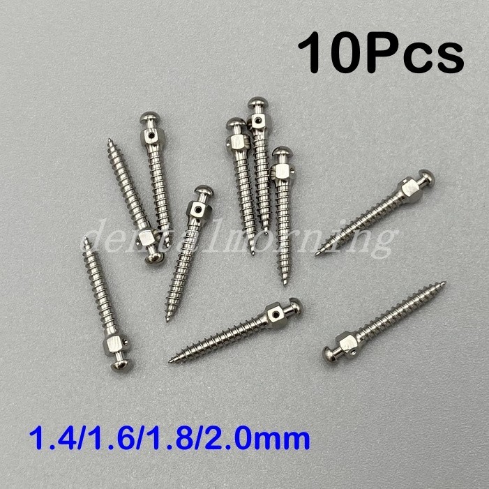 10Pcs Dental Orthodontic Screws Micro Implants Mini Screw Self-Drilling 1.8mm