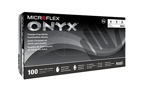 Microflex Onyx Large Black Nitrile Gloves For Automotive And Food Handling