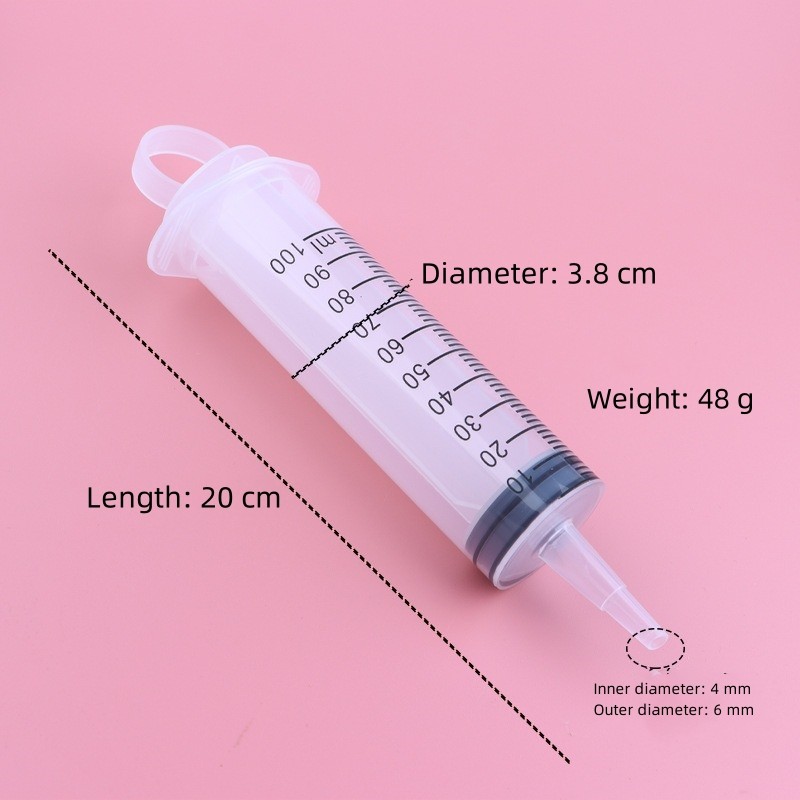 Syringe Hydroponics Nutrient Measuring Syringe Reusable Big 60-350ML