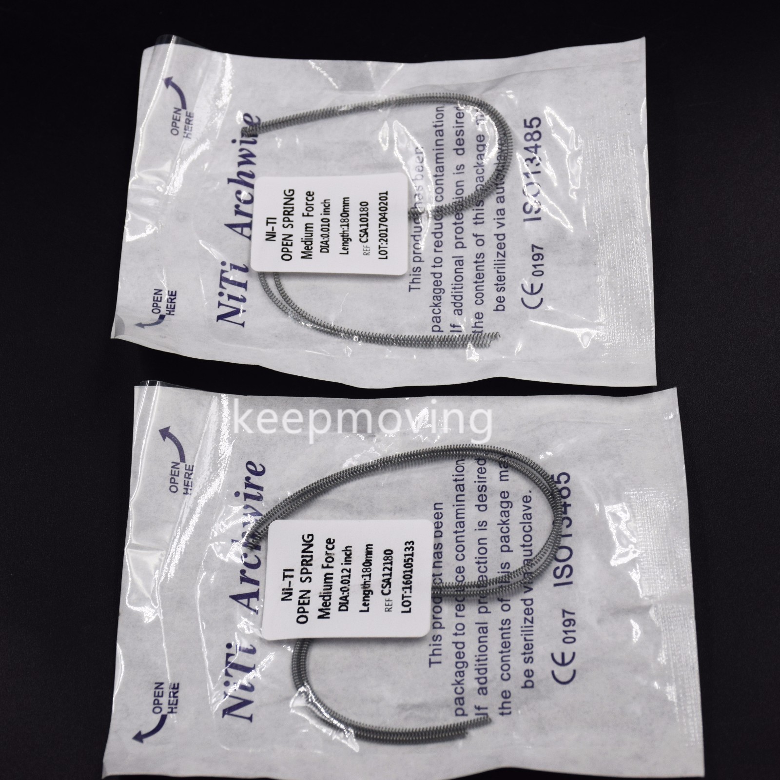 2 Pcs/pack Dental Orthodontic Open Coil Spring 0.010/0.012*180mm Niti Alloy