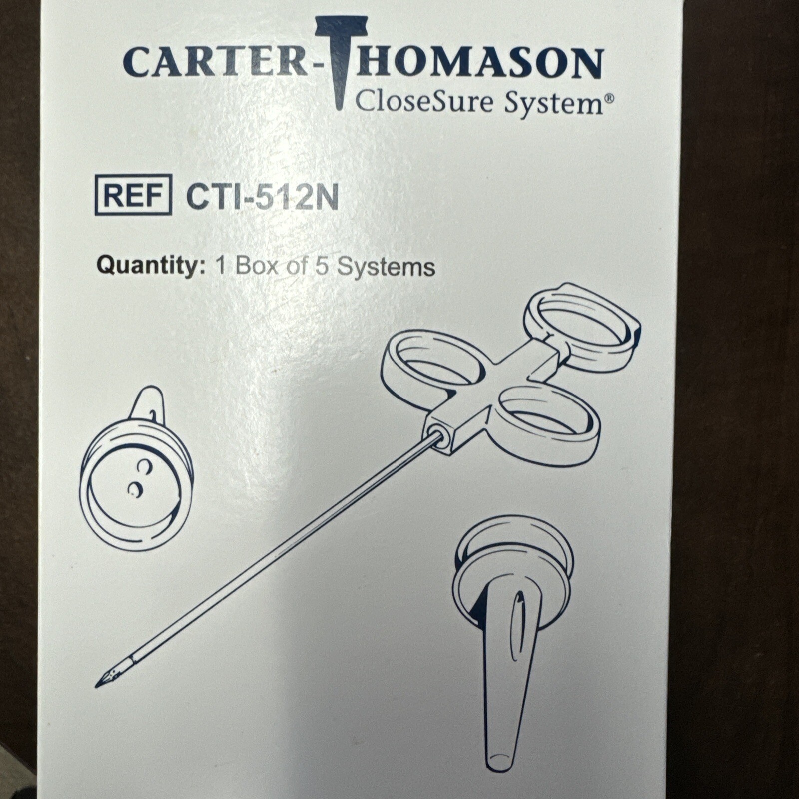 Carter Thomason CloseSure System Puncture Closure Device CTI-512N Box Of 5 Syste