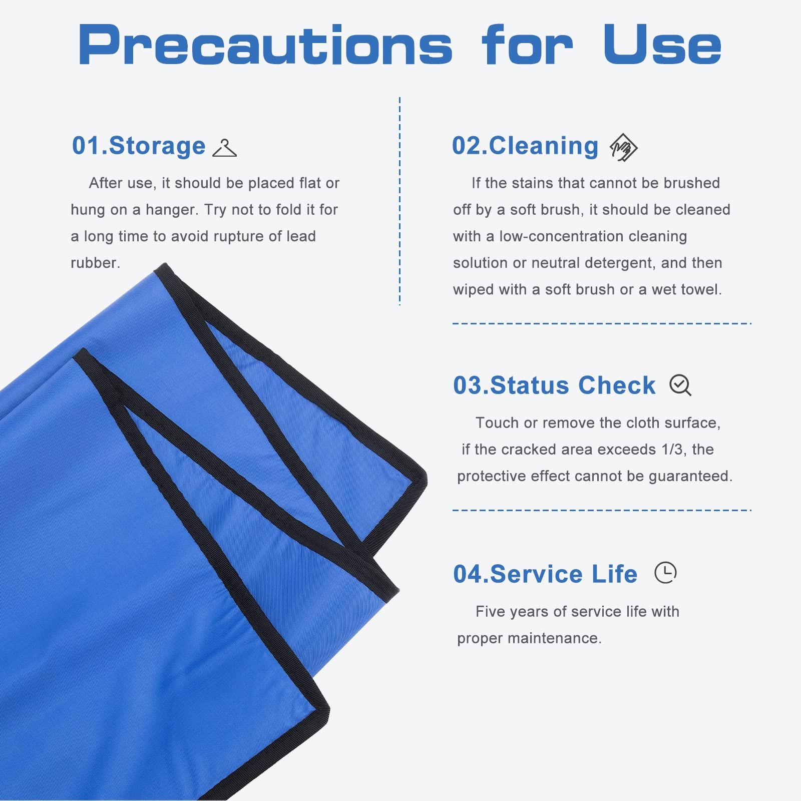 Lead X-Ray Shielding Blanket 0.5mm PB – Dental Protection 24″x48″ Blue