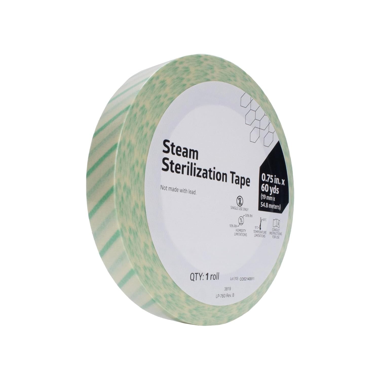 Steam Autoclave Tape, 3/4″ x 60 Yards, Each