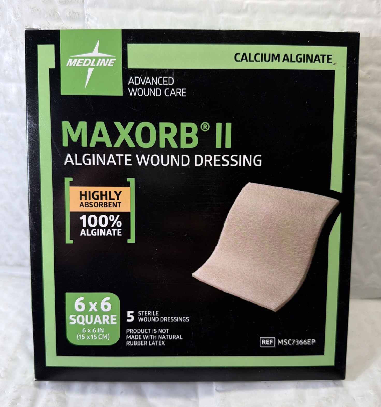 Maxorb II 6″ x 6″ Wound Dressing- Box of 5 – MSC7366EP