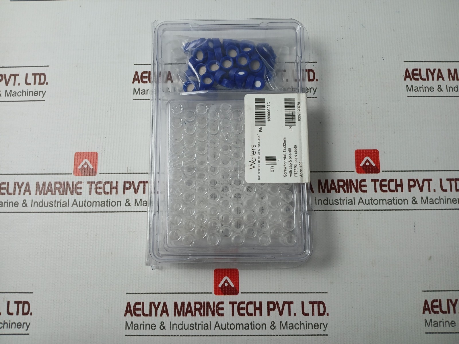 WATERS 186000307C Clear Glass Screw Neck Vial with Cap (1 Box = 100Pcs)