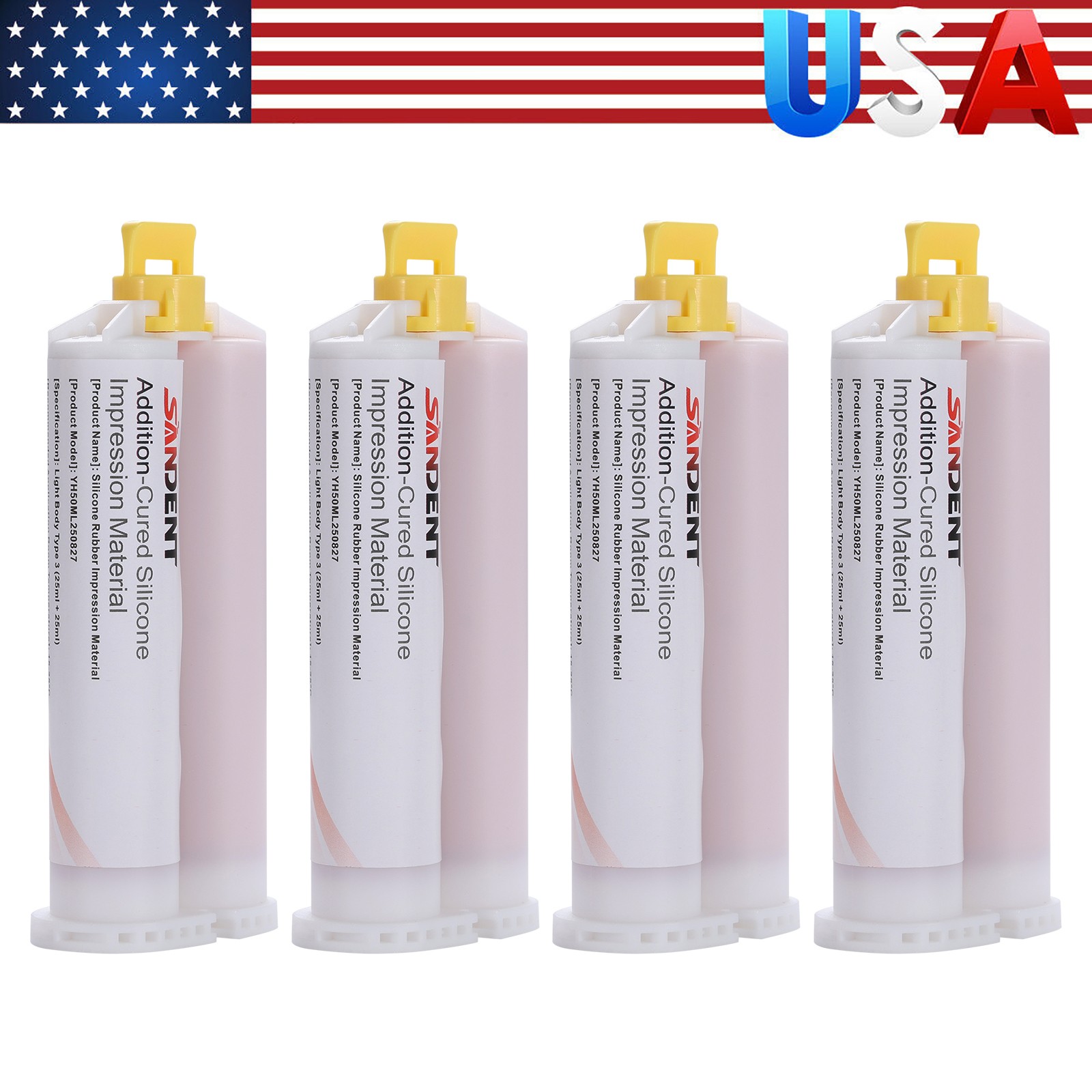 VPS IMPRESSION MATERIAL LIGHT BODY FAST SET 4 x 50 ML HYGEDENT USA +20 Tips