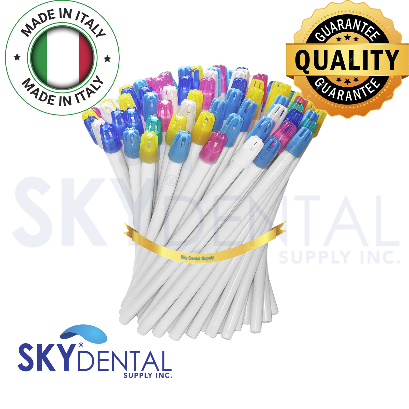 4500x Saliva Ejector Translucent White Multi Color Tips Made in Italy