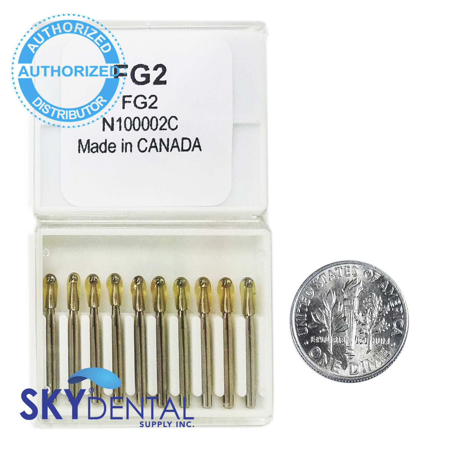 FG 2 Beavers Carbide Burs FG2 Bur #2 Friction Grip Made in Canada (100-10)/PK)