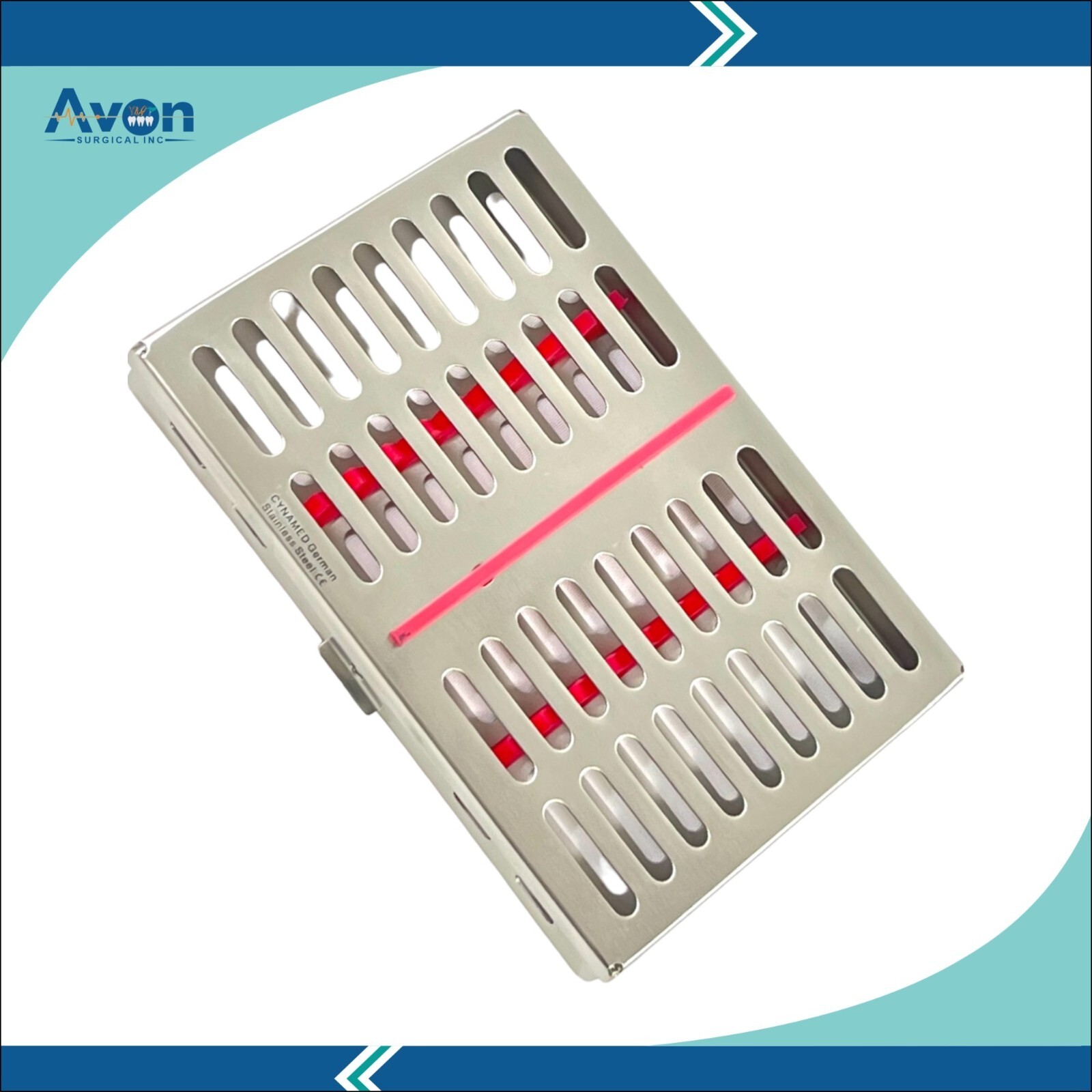 Sterilization Cassettes for 10 Dental & Medical Instruments w/ Silicone Inserts