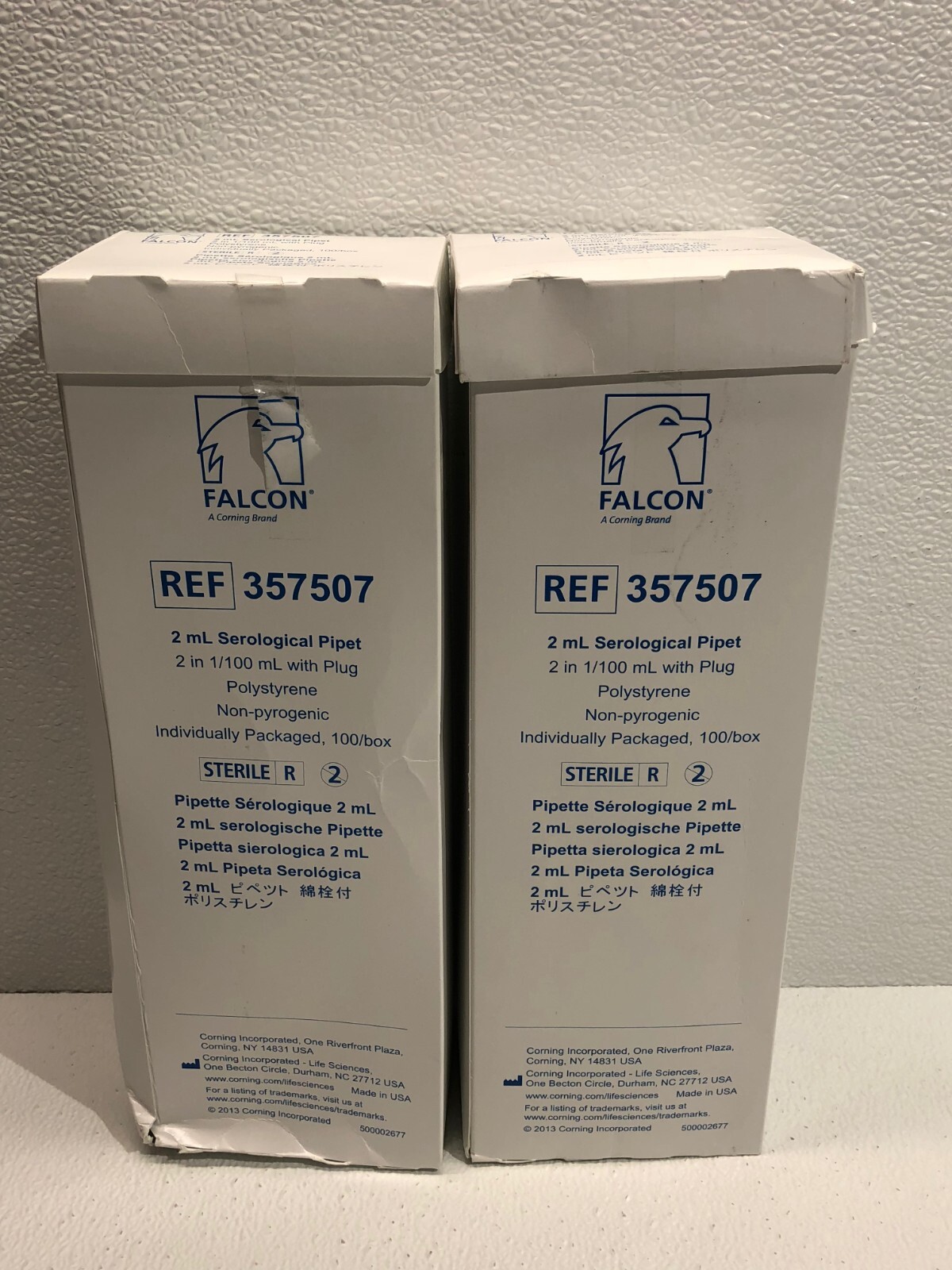 Corning Falcon 2 ml Sterile Serological Pipets 357507 Individual Wrap Lot Of 2