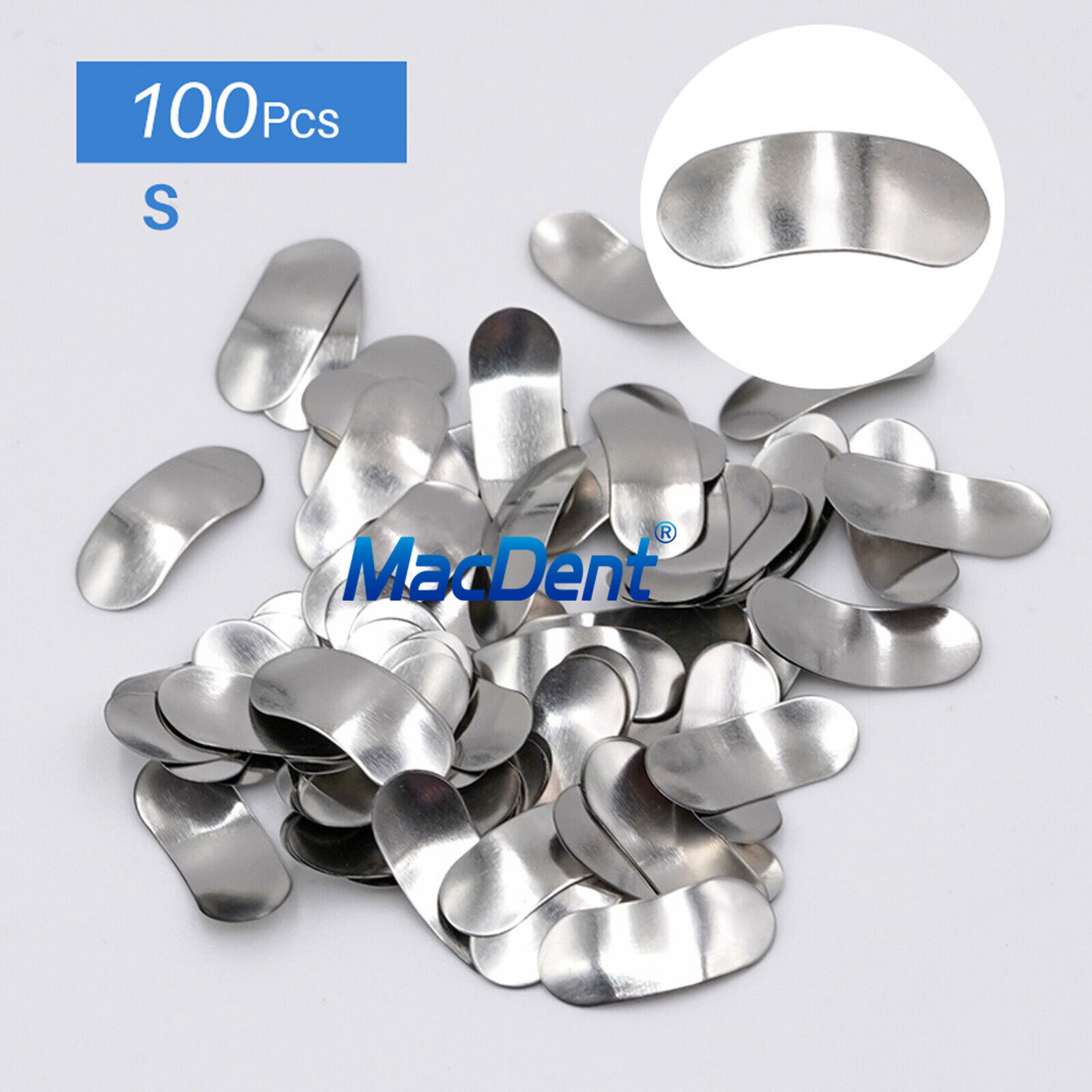 100×Dental Matrices Sectional Contoured Metal Soft Band Matrix Refill 50μm S/M/L