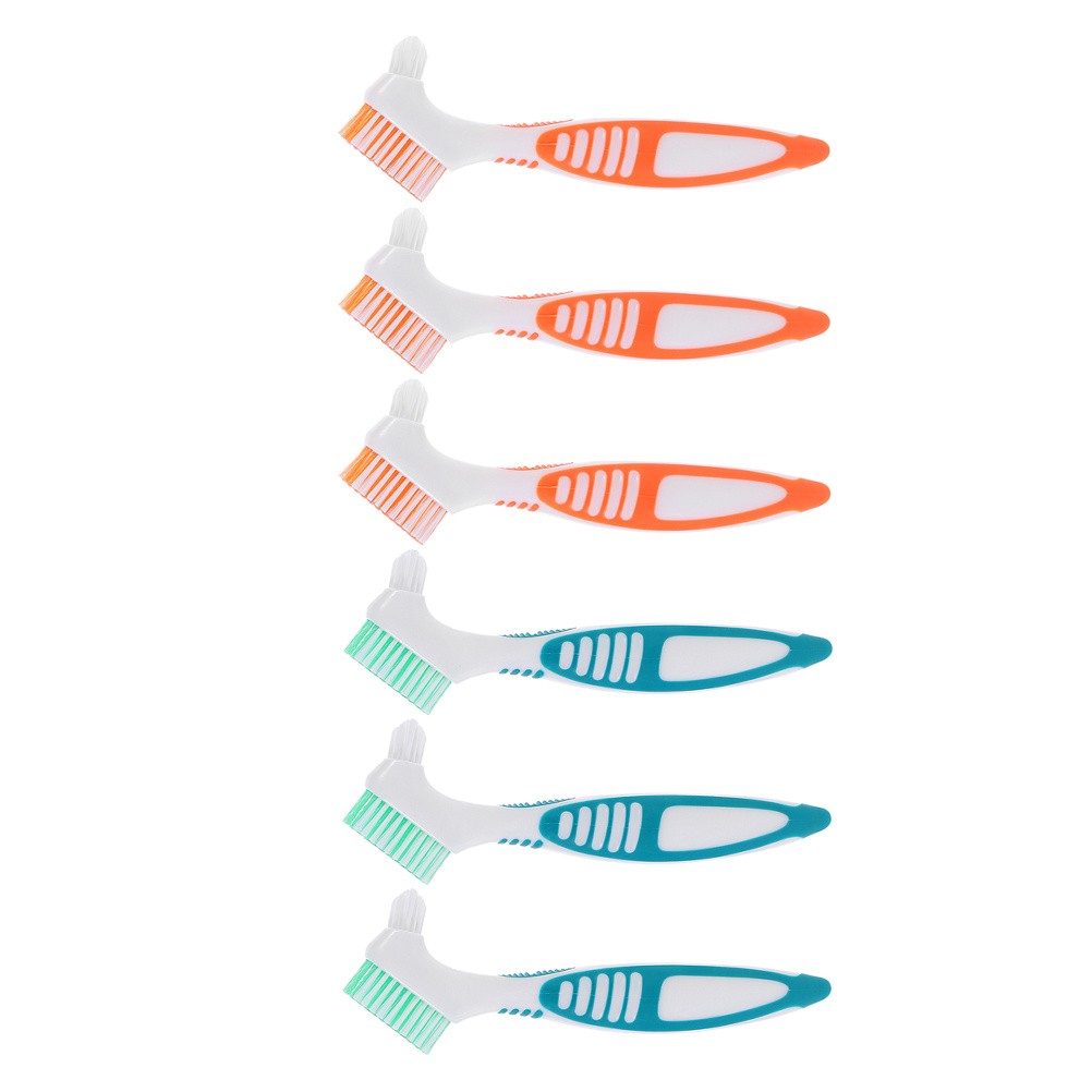 6 Pcs Denture Tooth Brush False Teeth Cleaning Tool Retainer Toothbrush