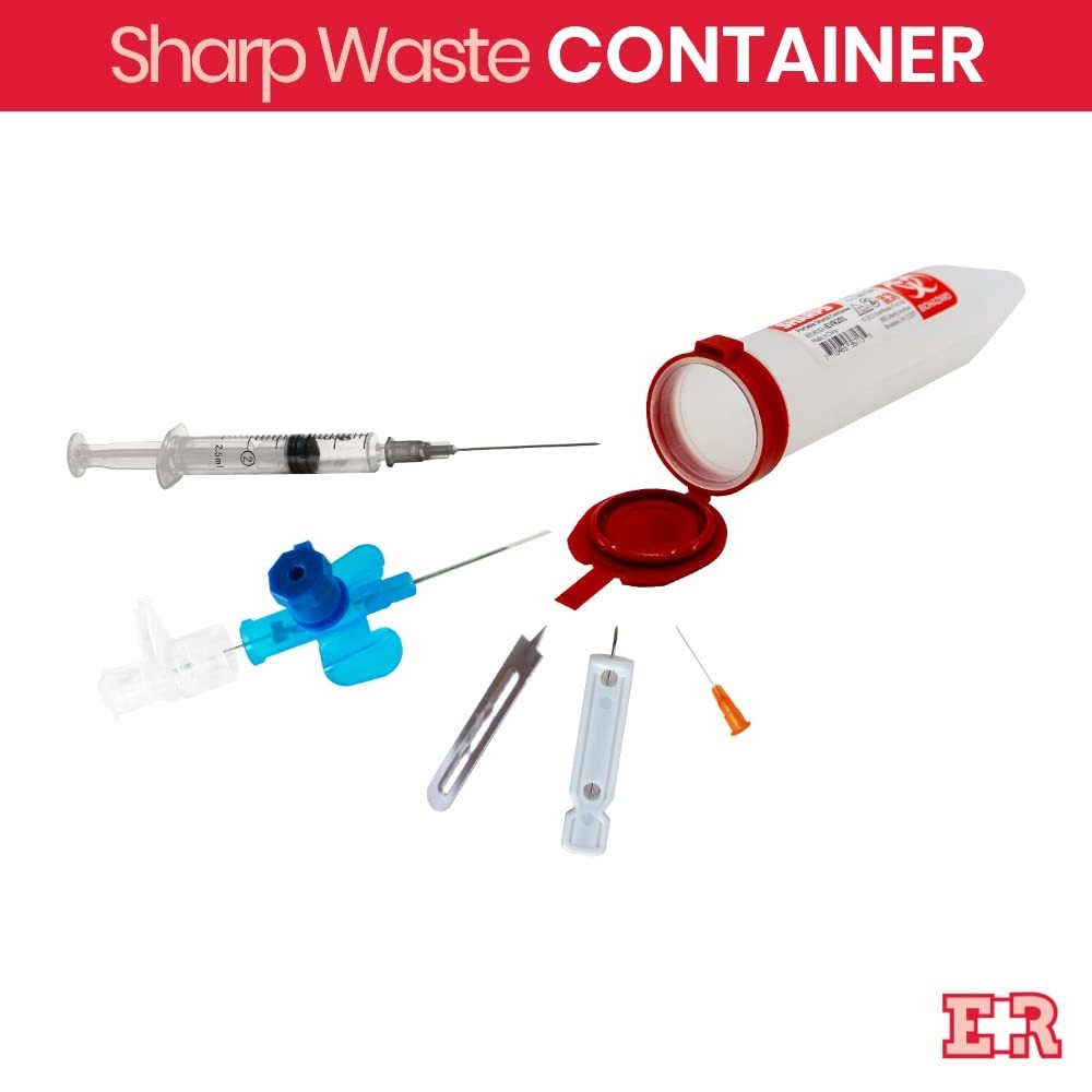 Portable 6 Count Sharps Container with Locking Lid – Essential for Medical Use