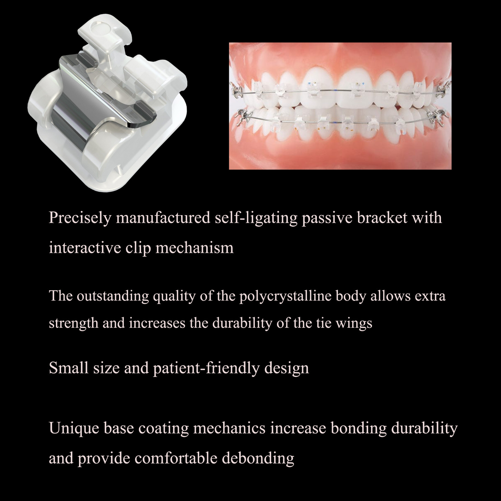 Orthodontic Self Ligating Bracket Braces Empower Clear Metal Ceramic MBT Roth022