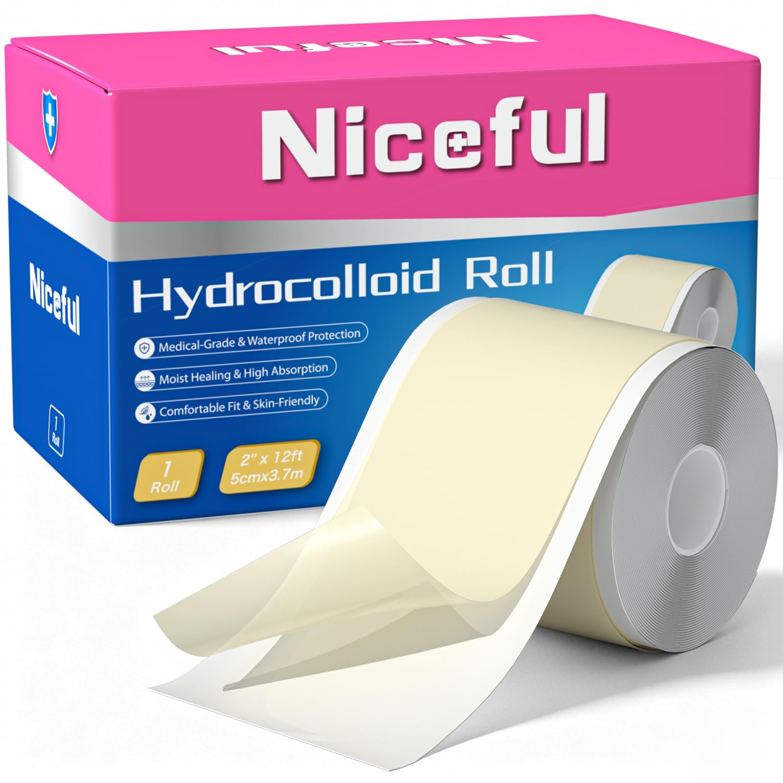 Niceful Hydrocolloid Roll For Acne Medical Grade 2In12Ft Pimple Patch Roll