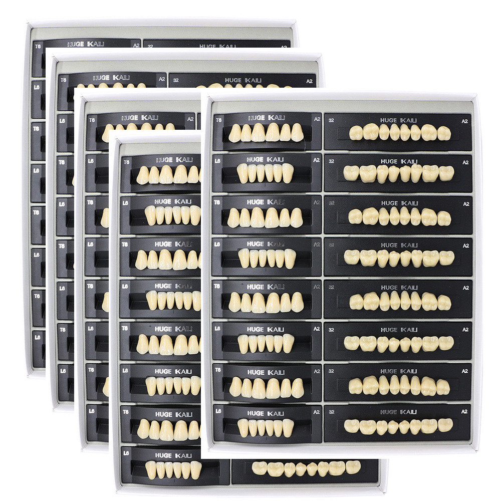 5Set 112Pcs/Pack HUGE KAILI A2 Dental Synthetic Polymer Resin Teeth T6 L6 32 A2