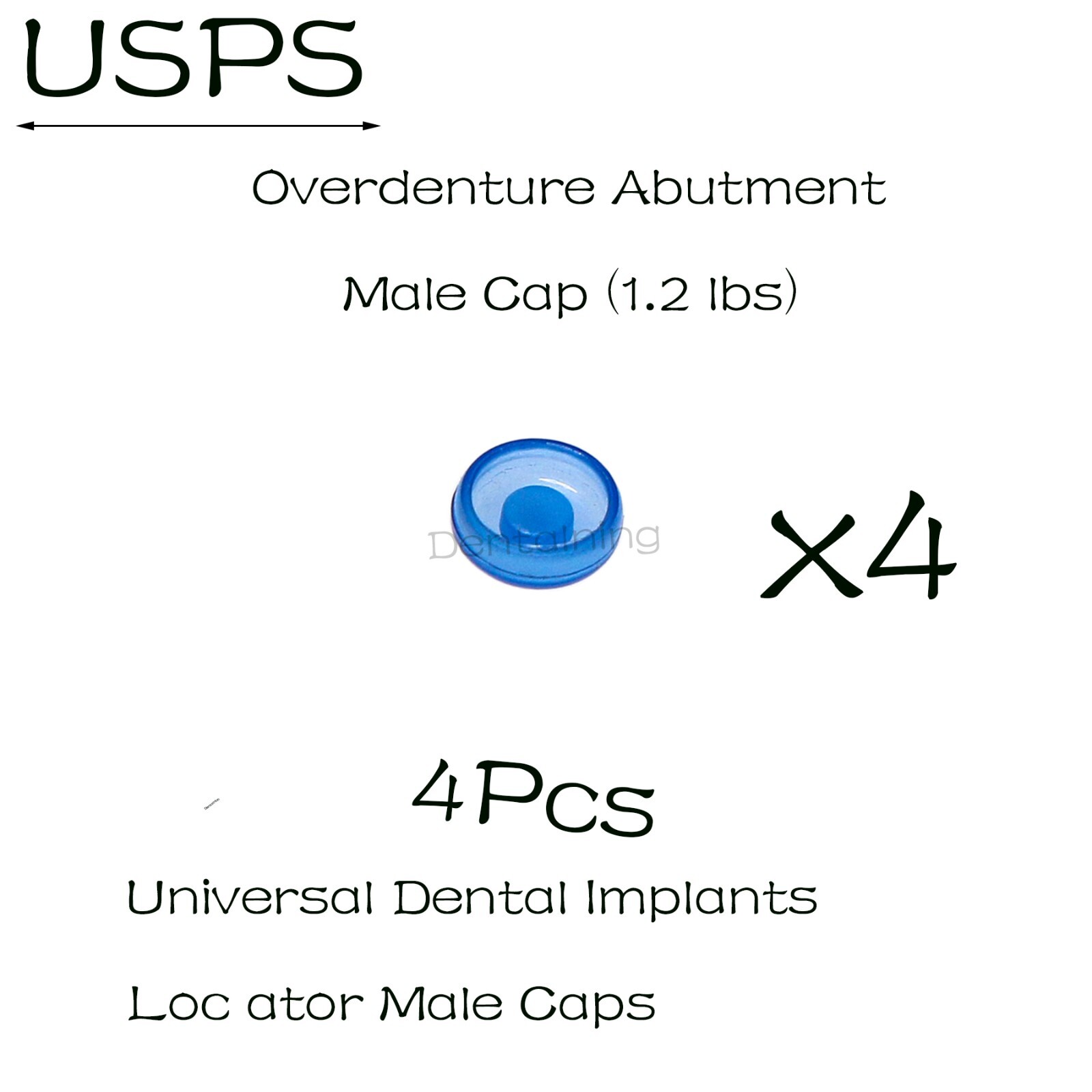 US Dental Universal Locator Overdenture Abutments Retention Caps 1.2/2.4Lbs