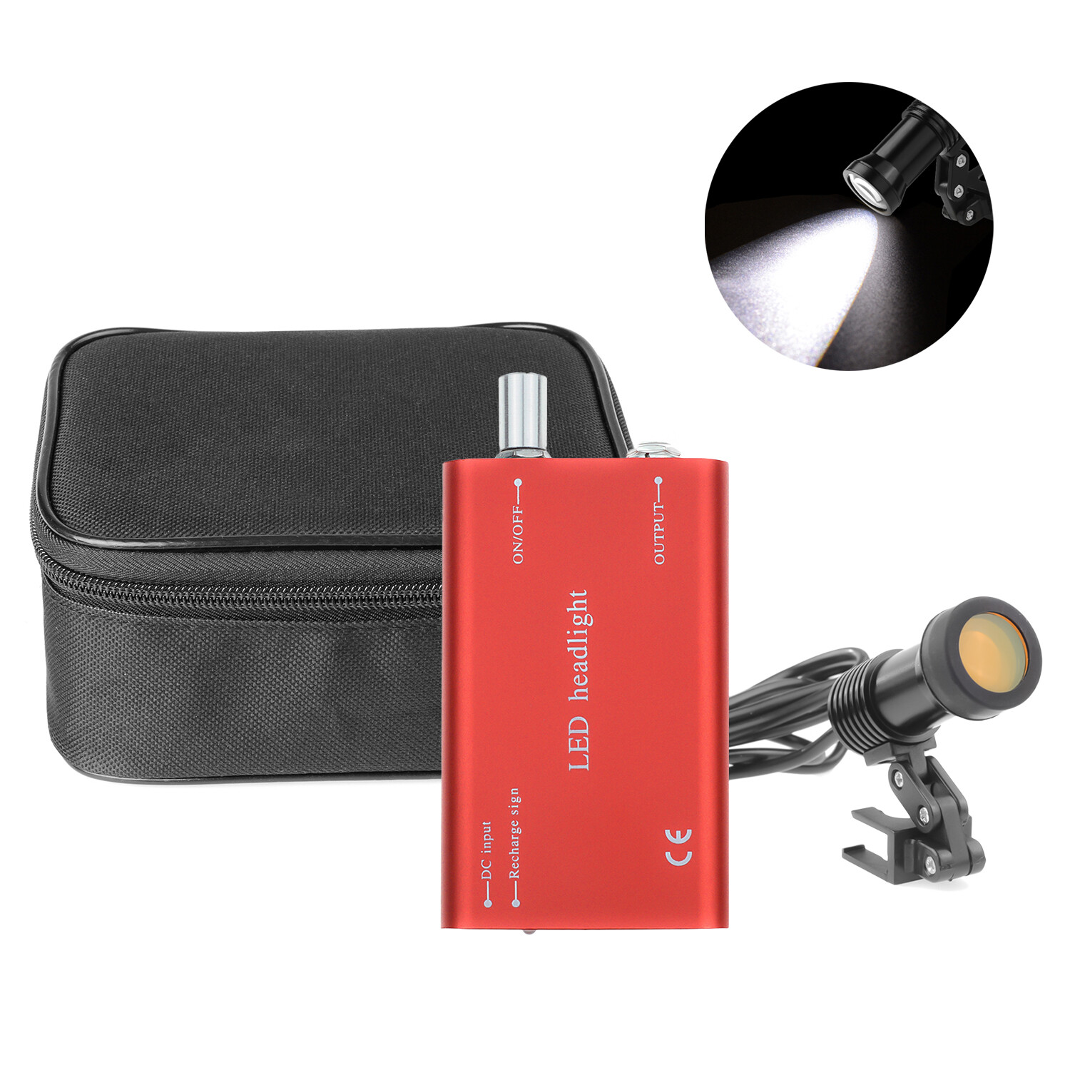 Dental 5W Headlight High Power Two Clips+Light Shield for Loupe Magnifier DY-009