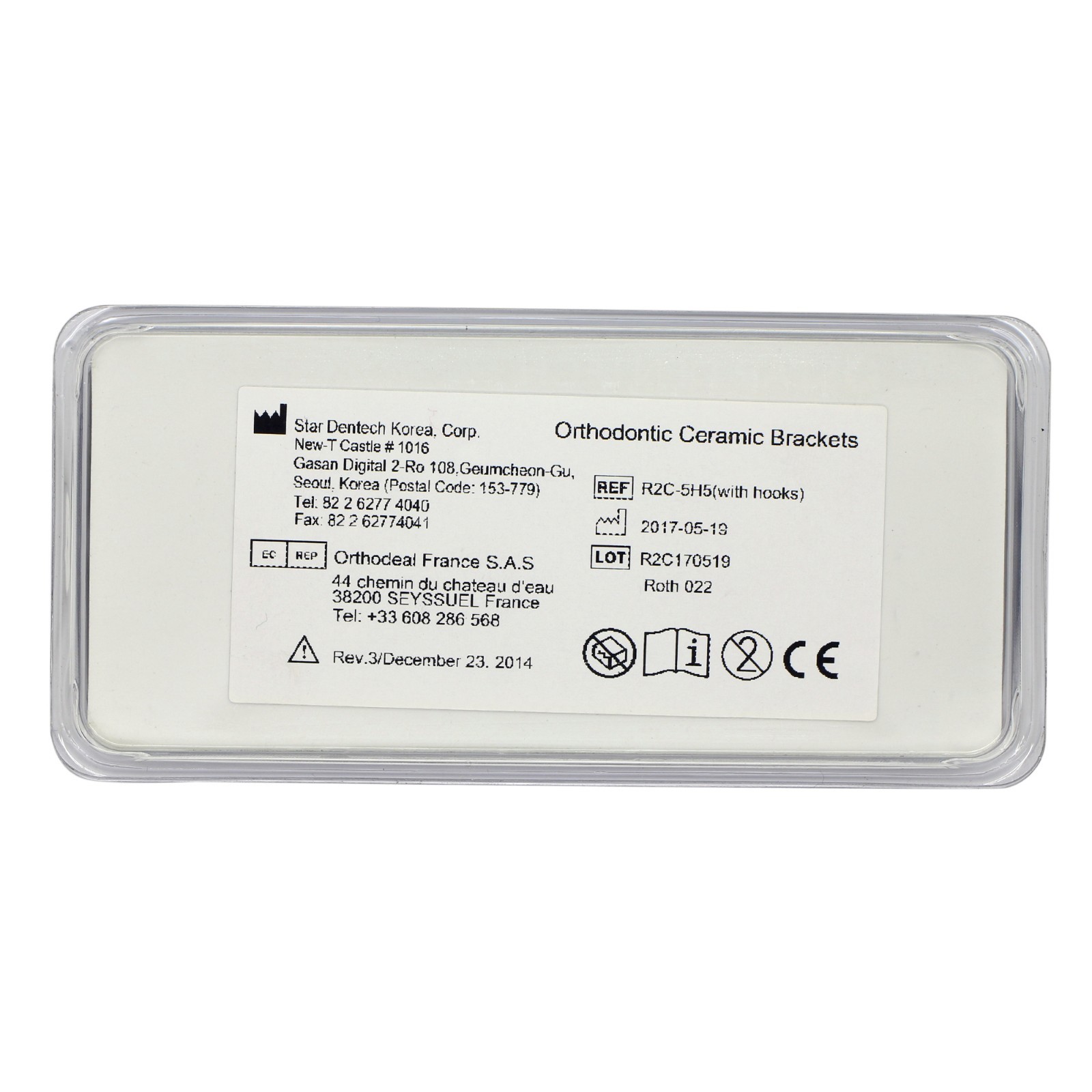 ABSOLUTE Dental Orthodontic Ceramic Brackets Clear Braces Roth. 022 345 Hooks