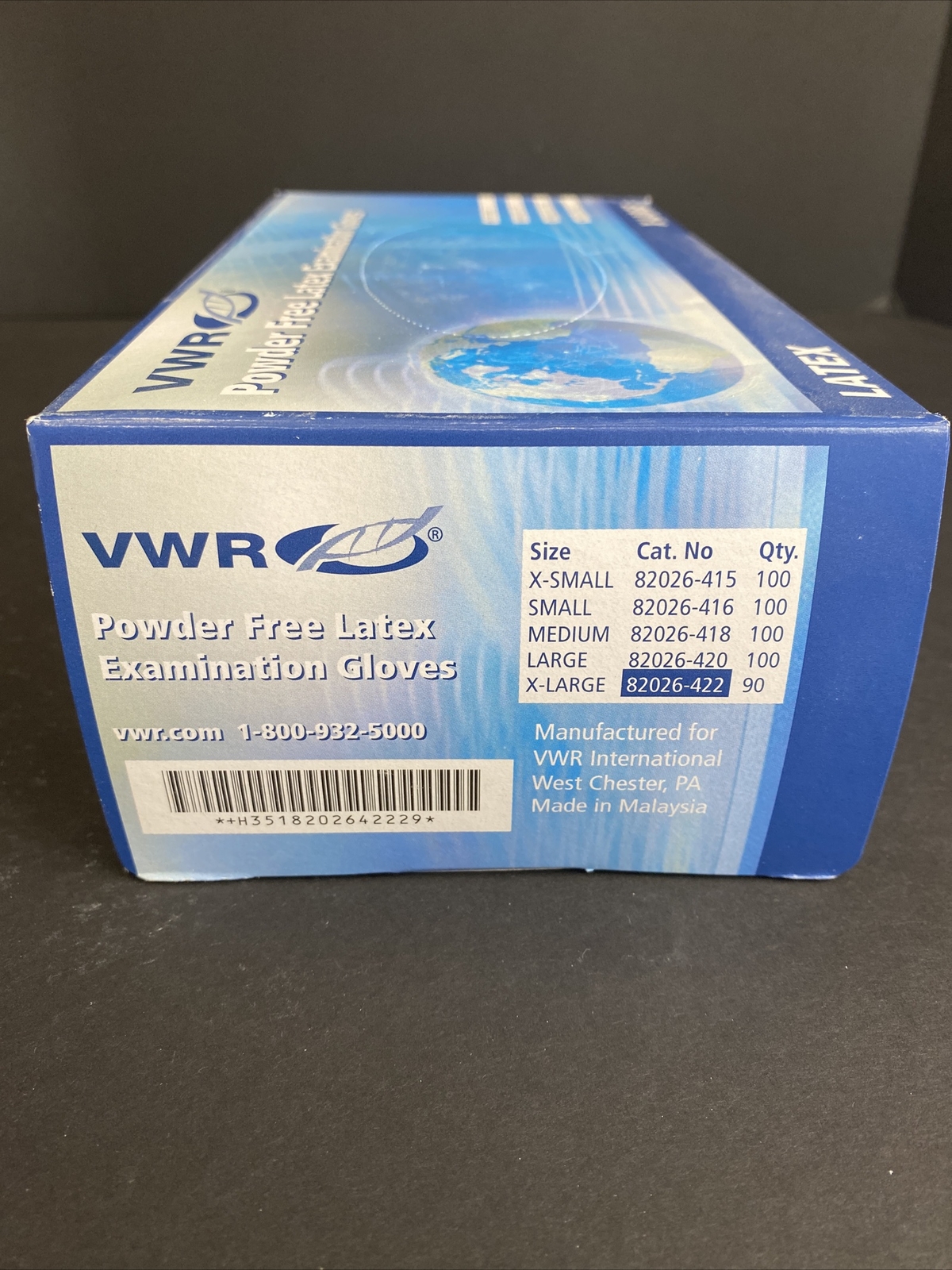 VWR Latex Gloves Extra Large 8 Boxes with 90 Gloves Each