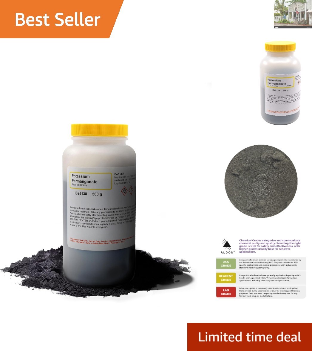 500g Crystal Potassium Permanganate – GHS-Compliant, High-Purity Reagent