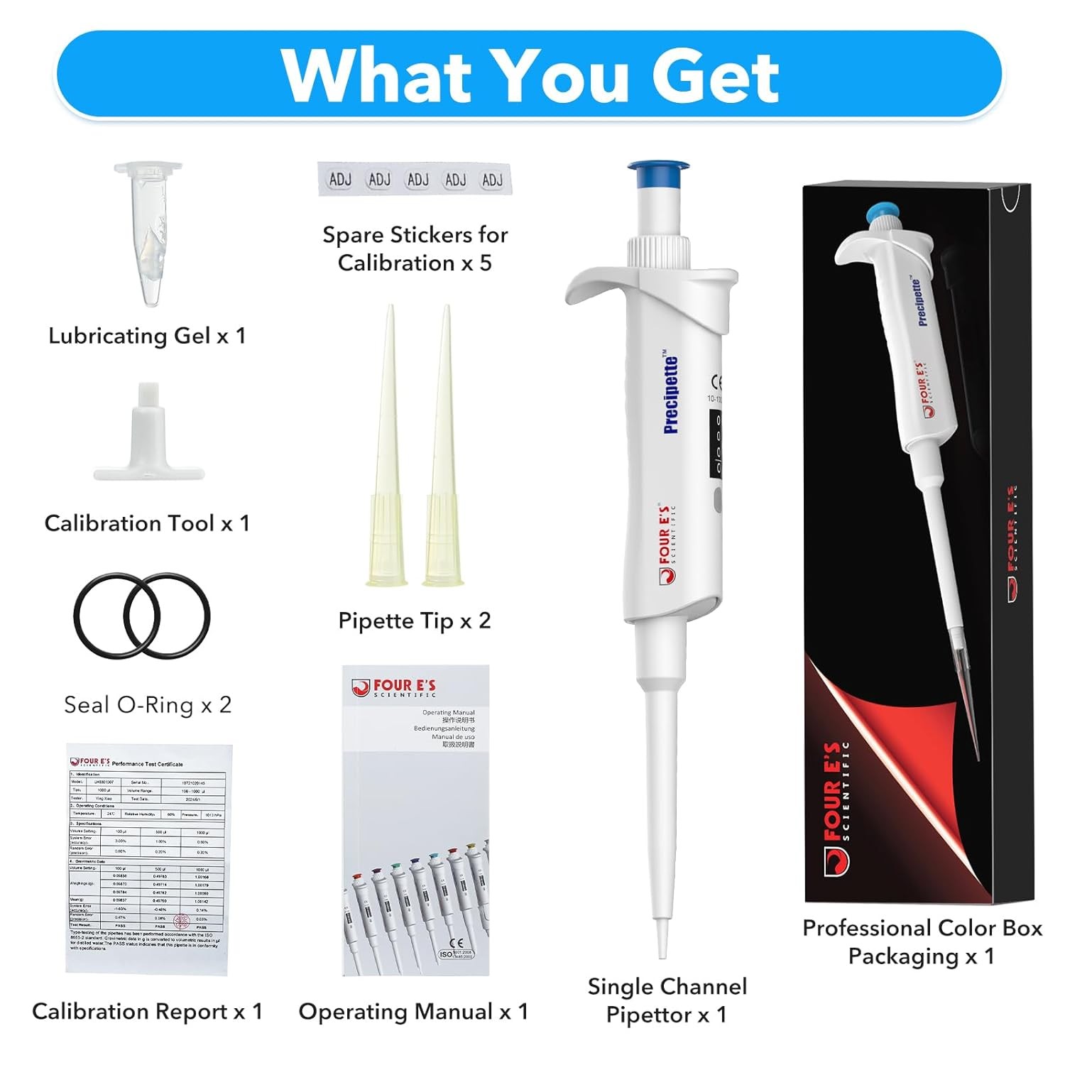 Micro Pipette Professional Single-Channel Pipettor Pipette 0.1-2.0μl,0.5-10μl…