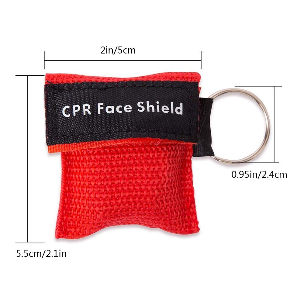 AOUTACC 50pcs CPR Face Shield Mask, Keychain Mask Disposable Emergency Kit CPR F
