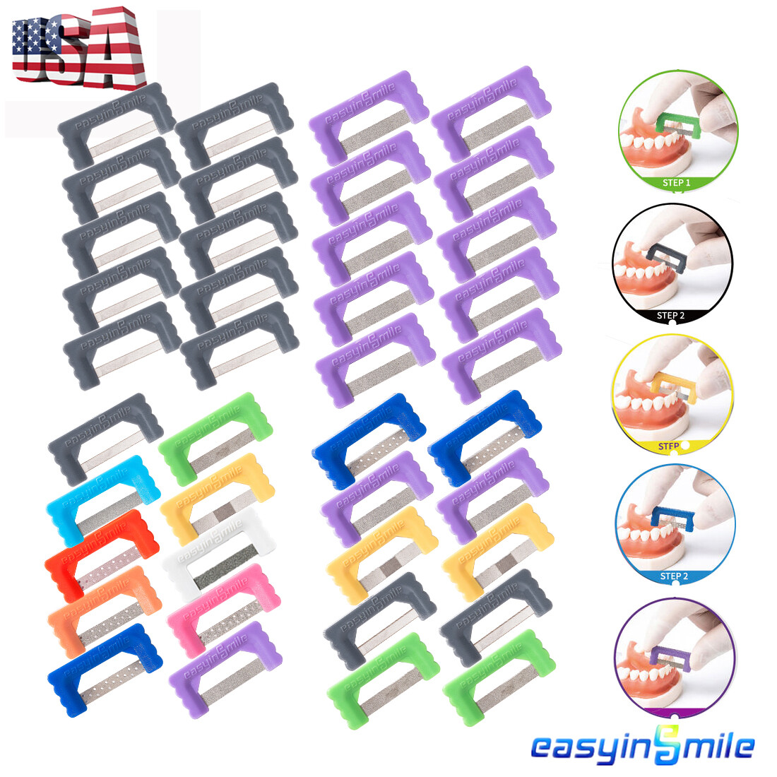 10pc Dental orthodontic interproximal reduction IPR strips enamel strip Kit USA