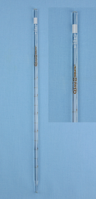 0.1 mL MOHR MEASURING PIPET in 1/100 mL CLASS «A»