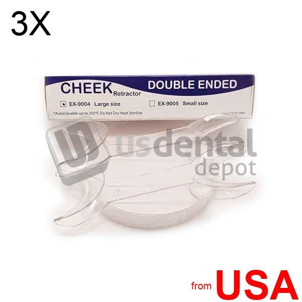 3X LOT of PLASDENT EXTND Double Ended Cheek Retractors, Small, CLEAR, Aut 423629