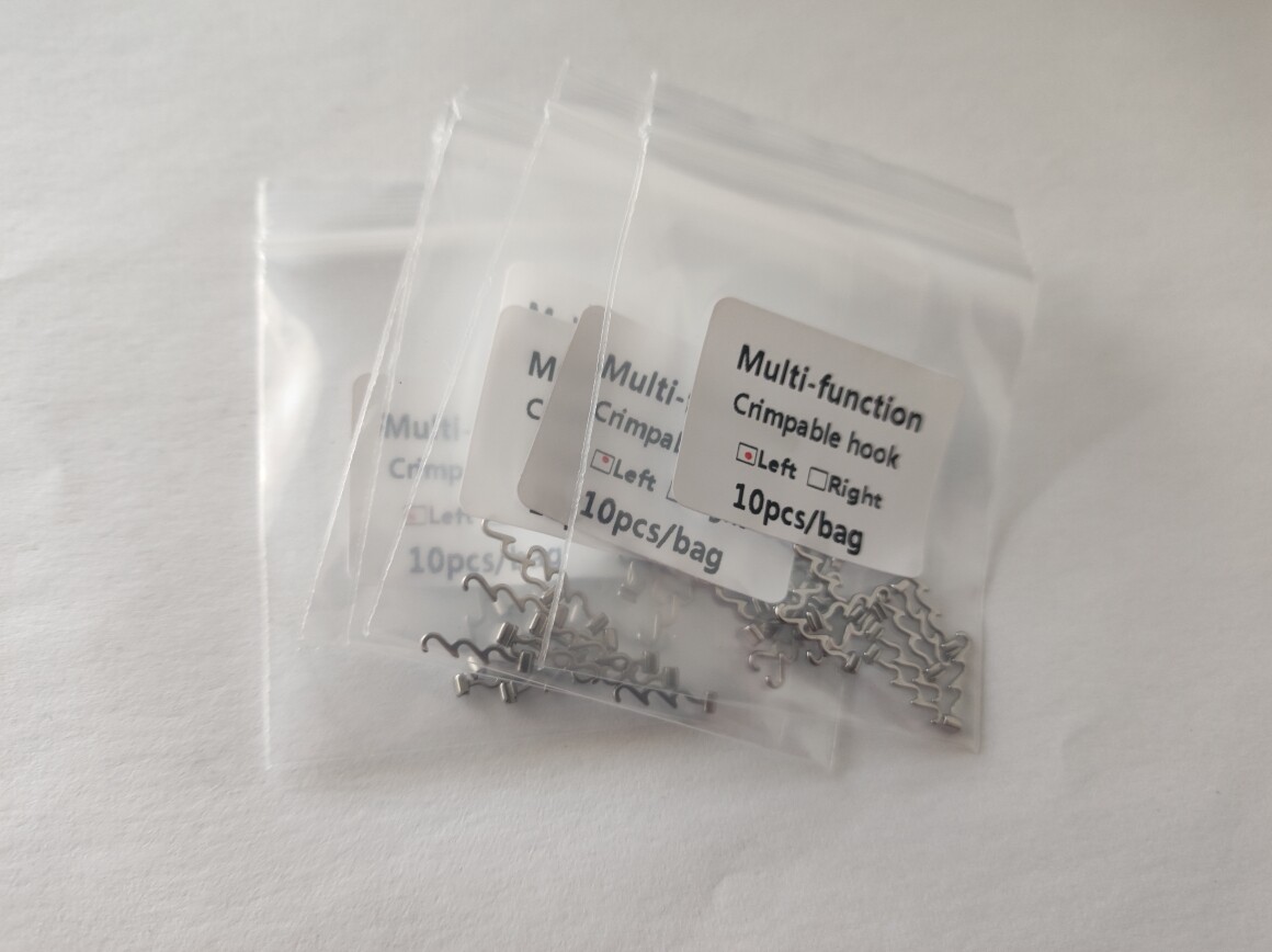 50 Pieces Dental Crimpable Hook Spiral Multi Function Curved Left Right