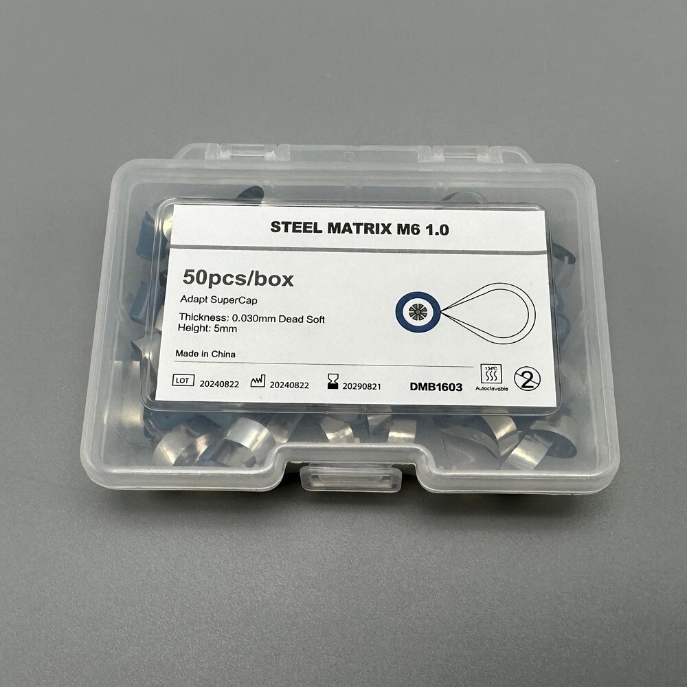 Dental Adapt SuperCap Steel Matrix M6 Matrices 50Pcs/Box Thickness 0.038 mm