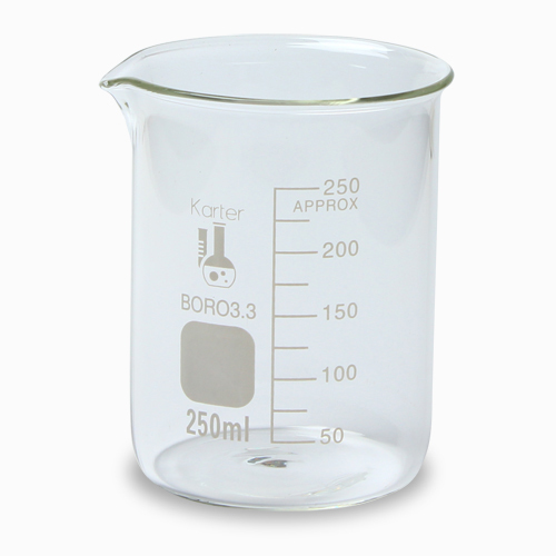 250ml Beaker Low Form Glass Graduated Karter Scientific