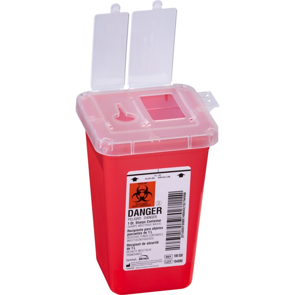 Bemis 1 Quart Phlebotomy Container – Translucent Red – 20 Pack (100030-20)