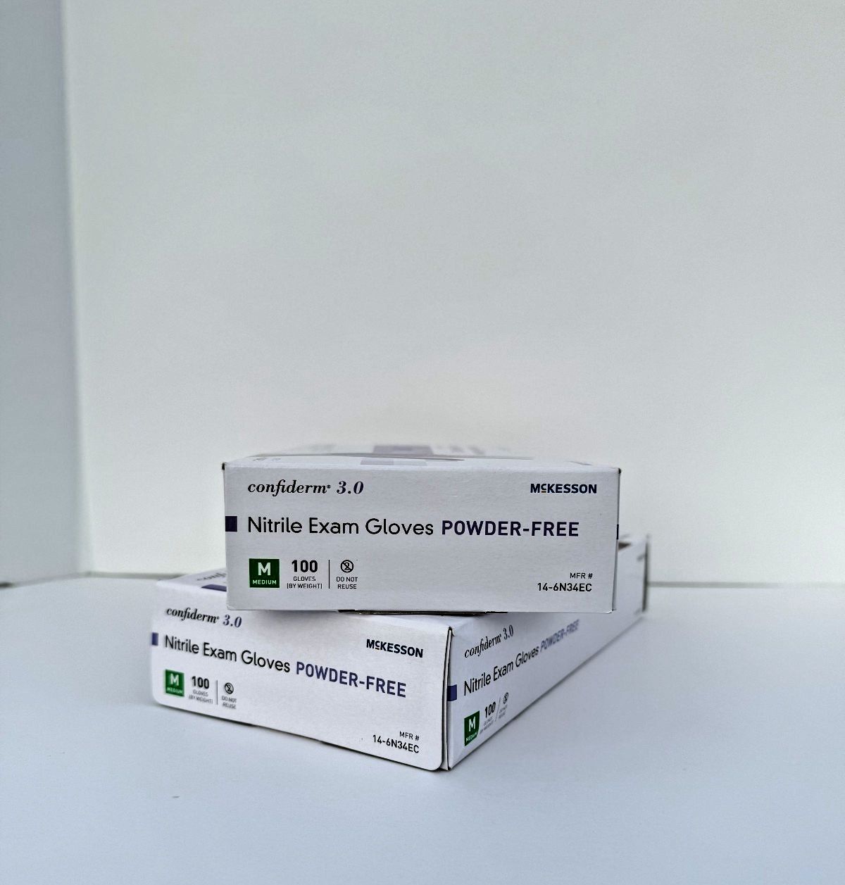 McKesson Confiderm Nitrile Exam Gloves – 200 Count (2×100) Powder Free – New